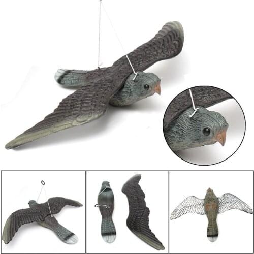 Realistic Flying Bird Hawk Pigeon Decoy Pest Control Garden Scarer Scarecrow
