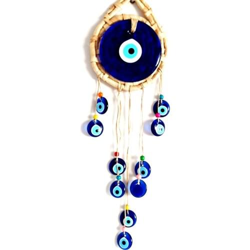 Blue Evil Eye Beads Handmade Wall Ornament