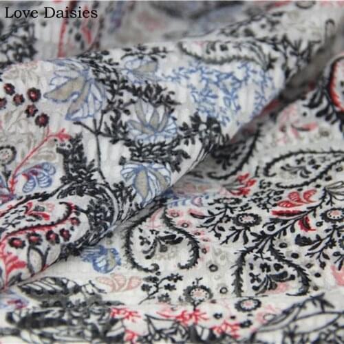 Black Red Gray Flowers and plants Cotton / Polyester Cutting Motif Burnout Fabric Thin for Summer Apparel Dress Skirt Blouse