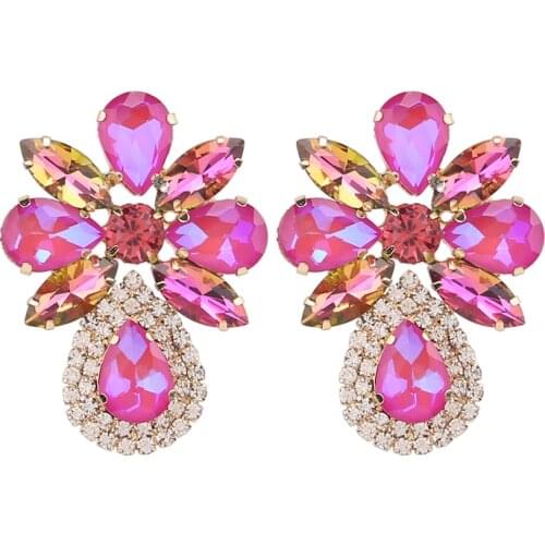 New Women Earrings Sparkling Rhinestone Womens Stud Earrings Dinner Party Fashion Statement Earrings Jewelry Accessories