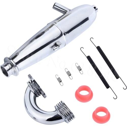 1 Set HSP 81084 Aluminum Exhaust Pipe & Spring Seal for 1:8 RC Model Car VX SH 28CXP Nitro Engine Motor Parts Power Buggy Truck