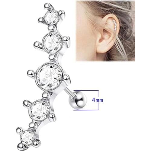 1 Korean curved earrings with rhinestones, alloy cochlear earrings with rhinestones, new style earrings, fashionable