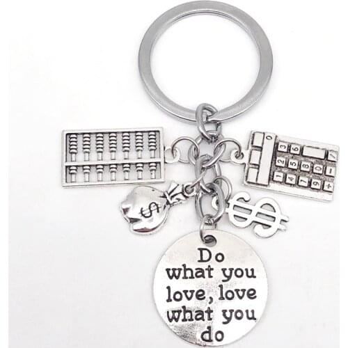 1pc Antique Silver "Do What You Love,love What You Do" Accountant Keychain Bookkeeper Key Ring Key Chains Jewelry
