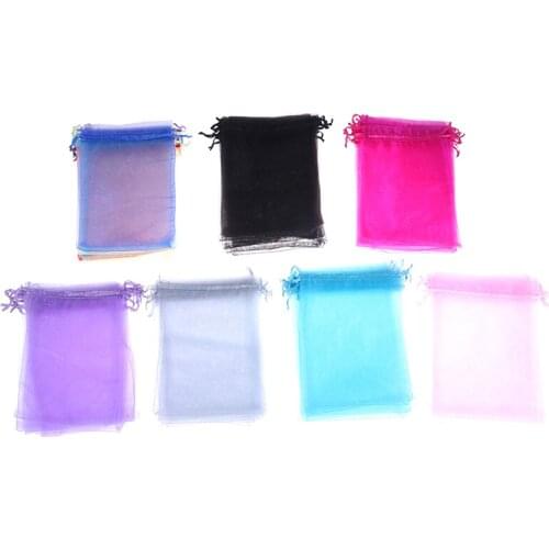 10PCS Organza Bags Jewelry Packaging Bags Wedding Party Decoration Drawable Bags Gift Pouches