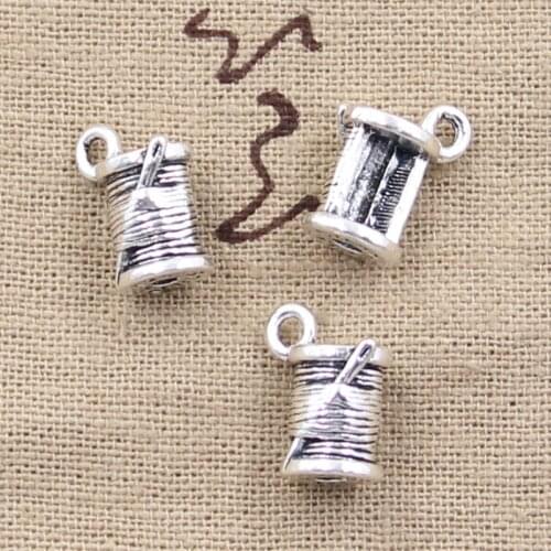 8pcs Charms Clew Needle 14x7mm Antique Making Pendant fit,Vintage Tibetan Silver color,DIY Handmade Jewelry