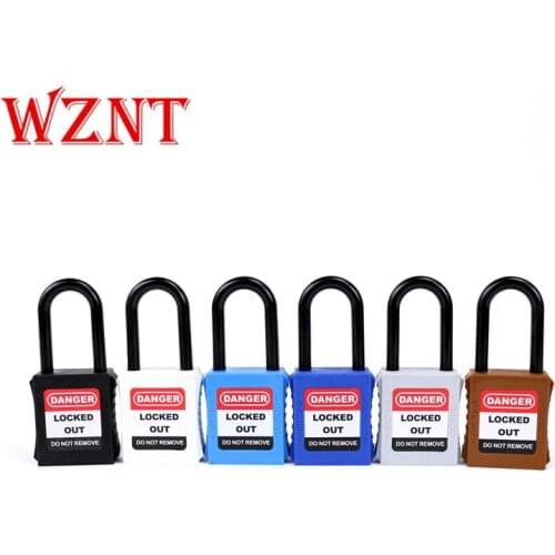 2pcs free shipping 38mm Nylon Shackle Safety Lockout Padlock with Keyed Alike