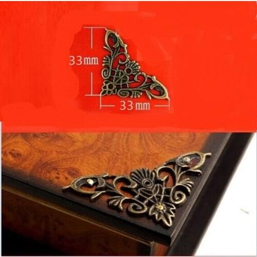 50pcs/lot 34mm alloy antique lace hollow corners Continental Hardware Corner / corner piece wooden wine vintage