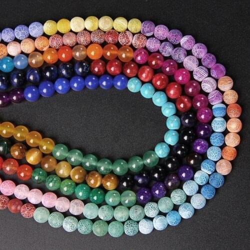 7 Chakra Natural Multicolor Stone Beads Round Agates Tiger Eye Beads for Jewelry Making DIY Bracelet Necklace Accessories 15
