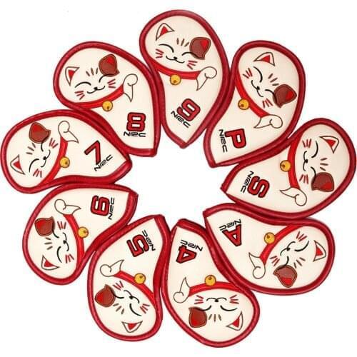 9 Pcs / Set Premium Leather Golf Irons Club Head Covers for SIM Max Irons , Mens 2020 MAVRIK