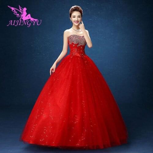 AIJINGYU 2021 custom made Customized new hot selling cheap ball gown lace up back formal bride dresses wedding dress WK869