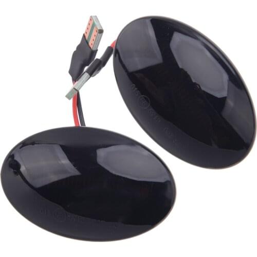 1 Pair Car DC Smoked Dynamic LED Side Indicator Repeater Light Fit for Ford Ka Transit Fiesta MK3 MK4 Mondeo MK1 Tourneo MK6 MK7