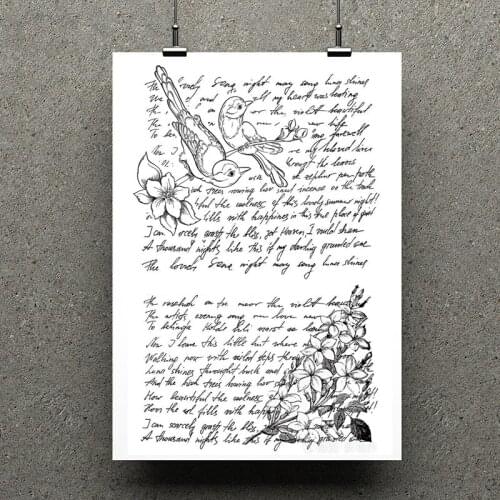 AZSG Cute Bird / Flower / Words Clear Stamps For Scrapbooking DIY Clip Art /Card Making Decoration Stamps Crafts