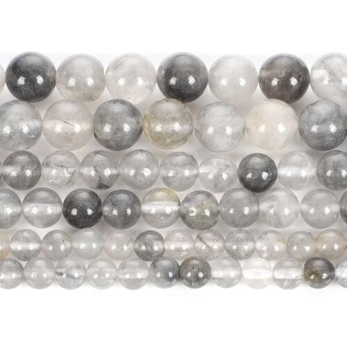 New 4 6 8 10 12mm Smooth Natural Stone Beads For Jewelry Making Mica Crystal Stone Loose Spacer Beads Bracelet Necklace Handmade