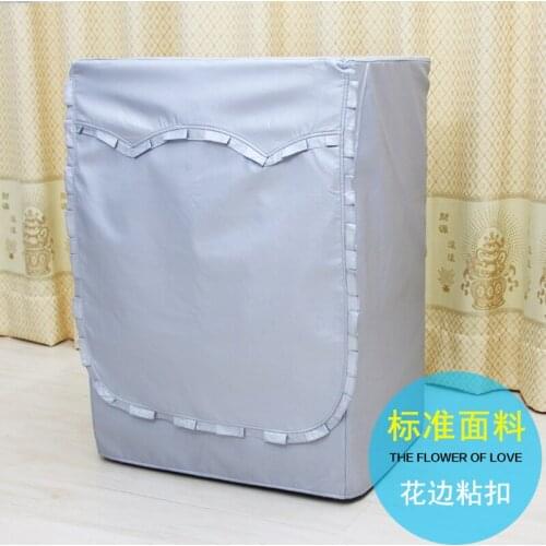 Washing Machine Cover Waterproof Home Polyester Roller Laundry Silver Coating Dustproof Case Cover