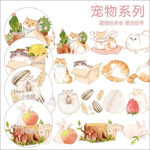 Animal Pet Rabbit Hamster Cat Dog Special Ink Washi Tape
