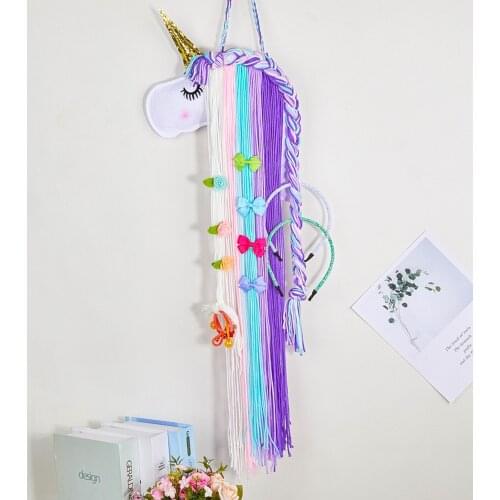 Home Hanging Multicolor Pendants Cartoon Animal Rainbow Color Wall Decorations Hairpin Storage Racks For Bedroom Living Room