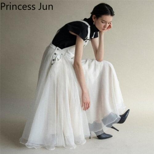 French Fairy Mesh Stitching Suspender Dress Spaghetti Straps Loose Casual Chic tank dress Sleeveless Black White Pinafore Dress