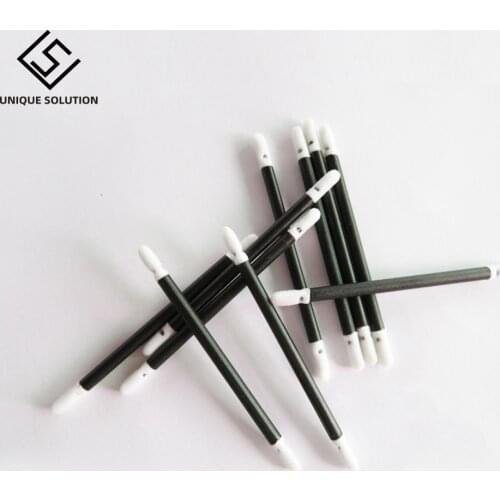 500PCS Black Plastic Handle Double Headed Foam Sponge Cleanroom Cleaning Swabs Sticks FS920