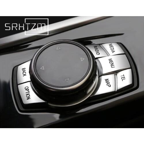 Chrome Button Cover Sticker For BMW F01 F02 F06 F10 F07 F12 F13 F15 F16 F20 F25 F26 F30 F32 Optional Auto Interior Accessories