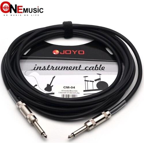 JOYO Instrument Cable CM-04 Shielded Mono Cable 6.3mm Male to 6.3mm Male plug 15ft Black