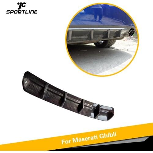 Carbon Fiber Car Rear Bumper Diffuser Lip Spoiler For Maserati Ghibli 2014 - 2017 Add On Rear Diffuser Lip