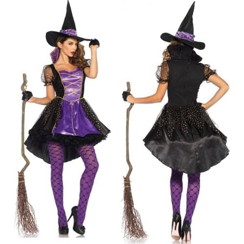 Halloween Carnival Holiday Party Witch Costume Crafty Vixen Swallowtail Witch Costumes Dress Dresses for Women Adult