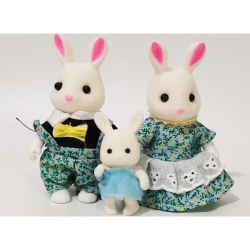 Forest Animal Family 1:12 Dollhouse Furniture Mini Rabbit Bear Figure Toy Dolls Kids Gifts