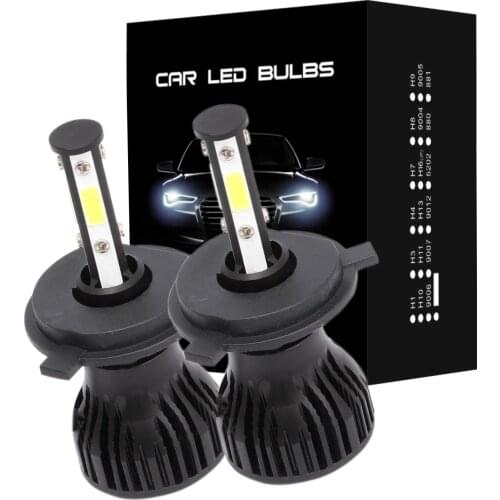 Muxall 2PCS New 4 Sides 6500K H11 H4 H7 H1 H3 H8 9004 9005 9006 9007 LED Car Headlight Bulbs Auto HB3 HB4 HB5 880 Headlamps 12V