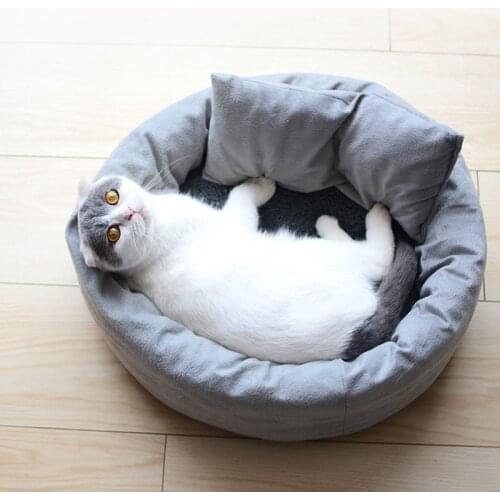New Soft Comfortable Cat Bed Cushion Sleeping House Gato Nest with Pillow Small Dog Kennel Puppy Cat Mat Couch for Teddy Hiromi