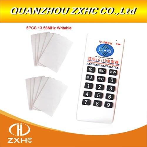 New RFID 125khz ID 13.56mhz IC Copier Reader Writer for EM4305 T5577 UID Changeable Tag+5or10 13.56mhz UID cards tags