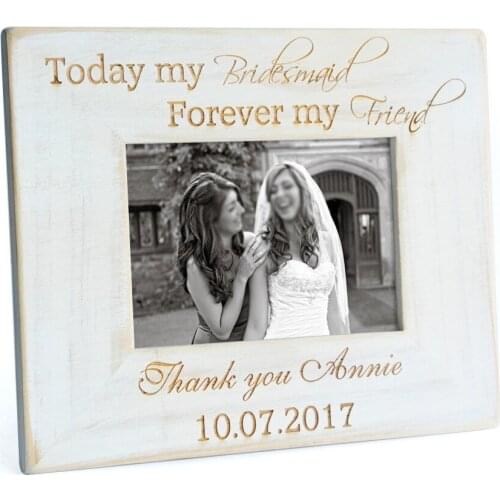 Personalized Bridesmaid Picture Frame Bridesmaid Gift Wedding Favor Custom Photo Frame Bridal Shower Gift