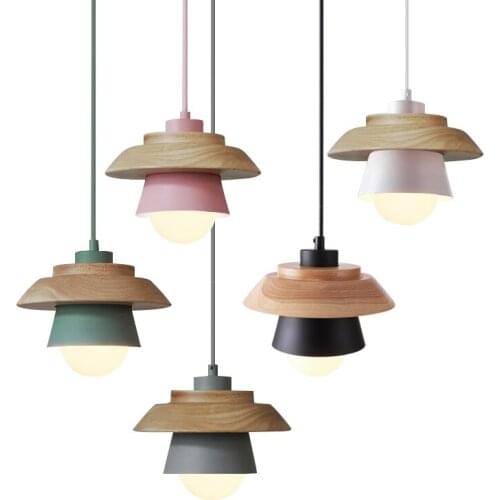 Nordic style pendant lamp mini pendant light hanging light wood pendant light yellowing pendant light