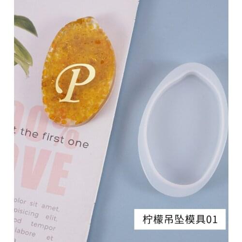 Crystal Silicone Mold Pendant Lemon Fruit Handmade Ornament Mirror Resin Mold For DIY Jewelry Making epoxy resin molds