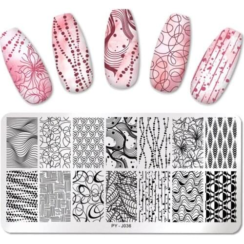 12*6cm Nail Stamping Plates Letter Line Design Stainless Steel Stamping Template Nail Design Nail Art Image Plate