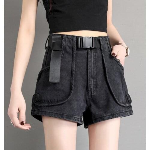 Denim Shorts Womens Shorts Spring Summer 2021 New Retro High Waist Short Pants Korean Loose A-line Hot Pants Trend Women Fashion