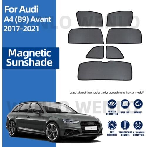 For Audi A4 (B9) Avant 2017-2021 Car Side Window Sunshade Easy Mounting Magnetic Mesh Foldable Windshield Curtain