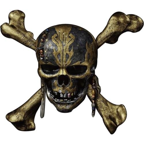 Pirate Skull Decal Waterproof Reflective Car Sticker 12.6cmx11cm