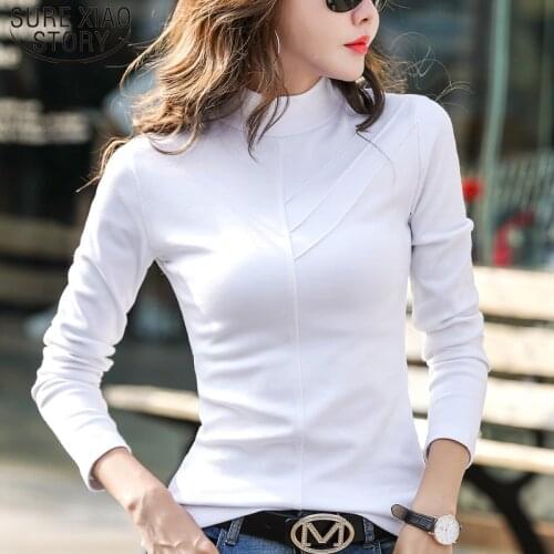 2021 Spring Tee Shirt Women Korean Style Cotton New Plus Size Shirt Fashion Pink T Shirt Women Long Sleeve Womens Tops Fashion