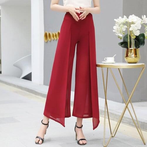 2020 Autumn Summer Long Trousers Women Solid Wide Leg Pants Two Piece Set Plus Size Mesh Loose Casual High Waist Pantaloni Donna