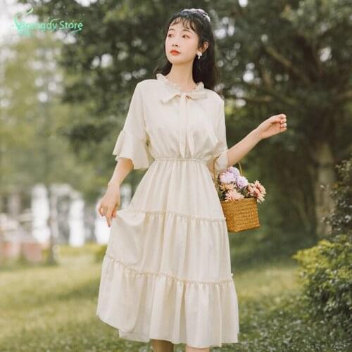 2021 Vestidos de Verano Aesthetic Vintage Cottagecore Harajuku Korean Style Casual Skirt Isinbobo Sukienka Kawaii Dress