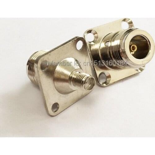 1pc N Female Jack to SMA Female Jack RF Coax Adapter Modem Convertor Connector 4-hole Panel mount Nickelplated NEW wholesale