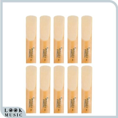 10PCS Eb Alto Sax Saxophone Reeds Strength 2.5 3.0 3.5 Saxophone Reed Woodwind Instrument Alto Sax Reeds Parts Accessories