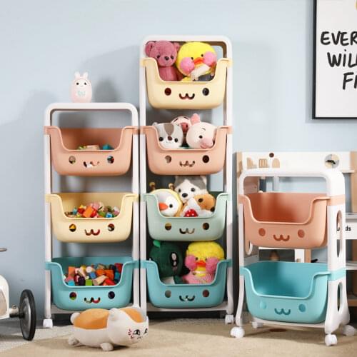Home Bedside Snack Bedroom Trolley Multilayer Storage Rack Toys Corner Kitchen Plastic Shelf