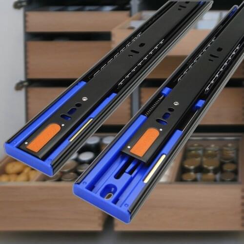 35CM 14" Top Quality Super Smooth&Quiet Extra-thick Three-section Hydraulic Soft Close Ball Bearing Drawer Slide Rail