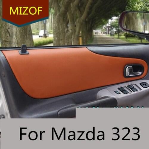 4PCS Decorated Accessory Microfibre Leather Interior Doors Panel Cover For Mazda 323 before 2009 AAB084
