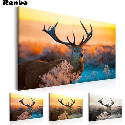 5D DIY Diamond Painting cross stitch Sunset landscape Deer Diamond Embroidery animal Full Square Rhinestones mosaic Home Decor