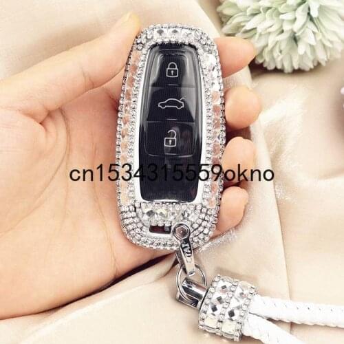Car Key Bag Cover Shell Fob For Audi Key Case a6l a7 a8 q7 q8 2021 a3 Diamond Inlaid Girl Accessories