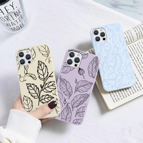 Leaf Print Case For Samsung Galaxy A21S A12 A50 A32 A52 A72 A31 A41 A71 A82 A22 S21 S8 S9 S10 S20 FE Plus Ultra Soft Cover Bags