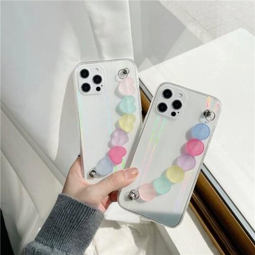 Transparent TPU Bunny Smiley Bracelet Case For Samsung Galaxy A7 A8 A9 A6 Plus J4 J6 J8 PLus A10 20s A20E M10 20 30 62 31s