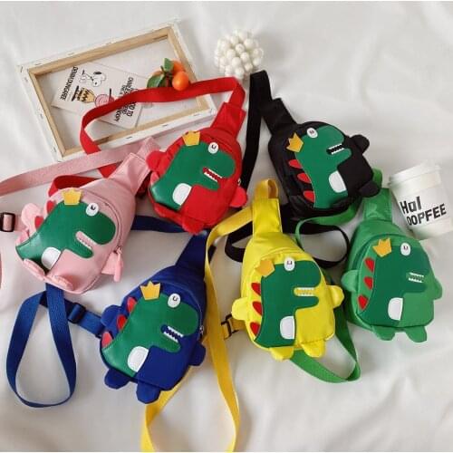 Cute Cartoon Toddler Baby Harness Outdoor Travel Backpack Childrens Chest Bag Unisex Cross-body Handsome Dinosaur Shoulder Bag